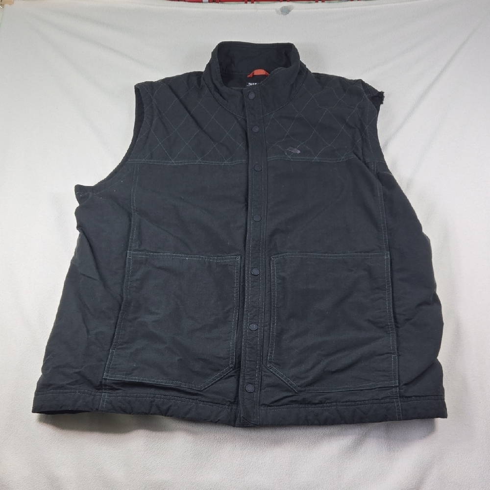 Simms Men's Quilted Black/Gray Fishing Vest